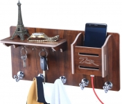 Multipurpose Wooden Wall Shelf for Keys, Mobile & more