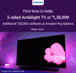 Philips 65-inch 4K Ambilight LED Smart TV – First Time Ambient Light TV in India!