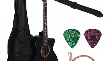 Juarez Acoustic Guitar, Curved Body Cutaway with Bag, Strings, Pick and Strap