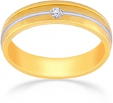Malabar Couple Band 18KT Yellow & White Gold Ring with Diamond for Her