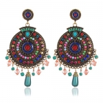 Bohemian Multicolor Metal Earrings For Women